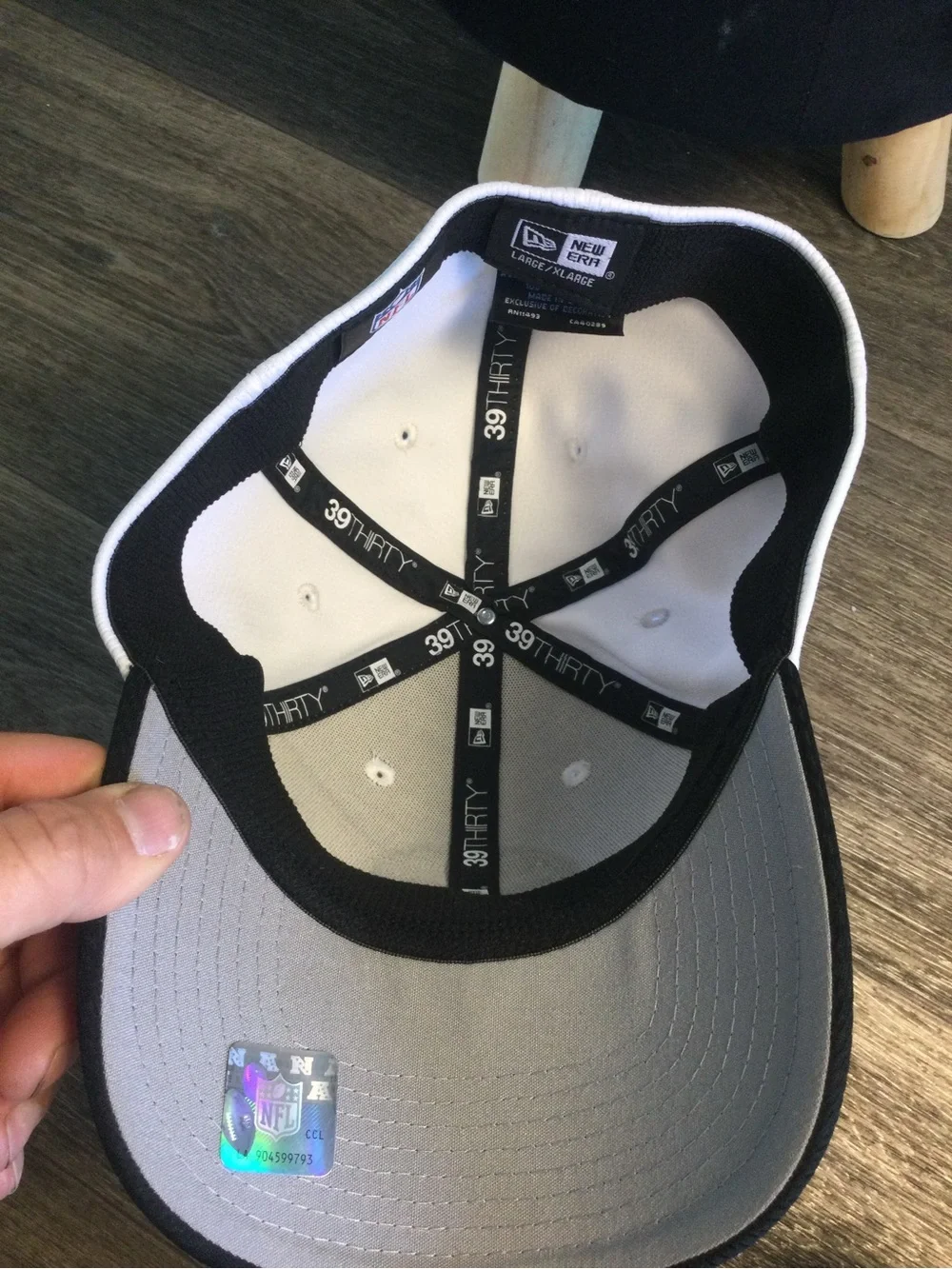 New Era Black and White NFL 39THIRTY Fitted Cap